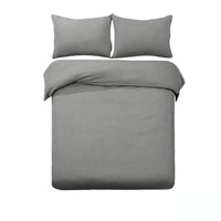 Thumbnail for Designer Selection Ascot Embossed Quilt Cover Set Grey Queen