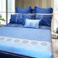 Thumbnail for Hotel Living Bazaar Quilt Cover Set BLUE - Queen