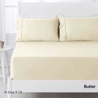 Thumbnail for Hotel Living 250TC Polyester Cotton Fitted Sheet Set Butter Double