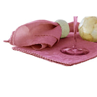Thumbnail for Set of 6 Damask Embossed Polyester Cotton Napkins Mauveglow 40 x 40cm