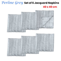 Thumbnail for Set of 6 Perline Grey Jacquard Napkins 40cm x 40cm