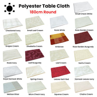 Thumbnail for Damask Jacquard Polyester Tablecloth 180cm Round Elisabetta Cream