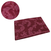 Thumbnail for Damask Jacquard Polyester Tablecloth 180cm Round Leaf Burgundy
