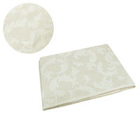 Thumbnail for Damask Jacquard Polyester Tablecloth 180cm Round Small Leaf Cream