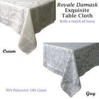 Thumbnail for Royale Damask Table Cloth Grey 180 x 360 cm