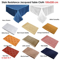 Thumbnail for Jacquard Table Cloth Rust Stars 150 x 220 cm
