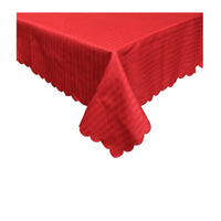Thumbnail for Jacquard Table Cloth Narrow Stripes Red 150 x 270cm Rectangle