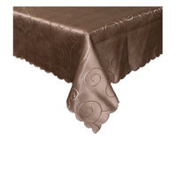 Thumbnail for Jacquard Table Cloth Swirls Chocolate 180 cm Round