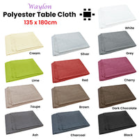 Thumbnail for Waylon Damask Permanent Press Polyester Tablecloth 135 x 180cm Cherry