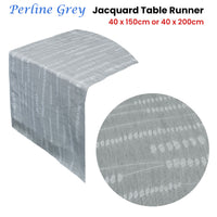 Thumbnail for Perline Grey Jacquard Table Runner 40 x 150 cm