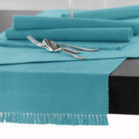Thumbnail for Hoydu Cotton Ribbed Table Runner 45cm x 150cm - AQUA