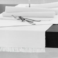 Thumbnail for Hoydu Cotton Ribbed Table Runner 45cm x 150cm - BRIGHT WHITE