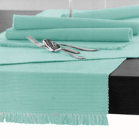 Thumbnail for Hoydu Cotton Ribbed Table Runner 45cm x 150cm - LIGHT TURQUOISE