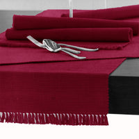 Thumbnail for Hoydu Cotton Ribbed Table Runner 45cm x 150cm - PERSIAN RED