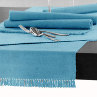 Thumbnail for Hoydu Cotton Ribbed Table Runner 45cm x 150cm - SKY BLUE