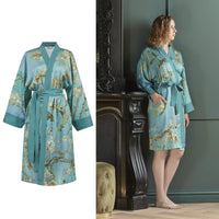 Thumbnail for Bedding House Van Gogh Almond Blossom Blue Kimono Bath Robe Small/Medium