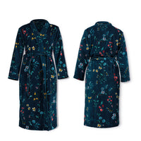 Thumbnail for PIP Studio Les Fleurs Cotton Bath Robe Dark Blue XXL