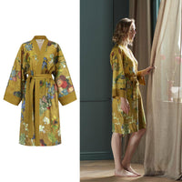 Thumbnail for Bedding House Van Gogh Partout des Fleurs Gold Kimono Bath Robe Large/Extra Large