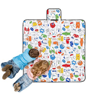 Thumbnail for Happy Kids Monster Squad Colour Me In Picnic Blanket 125 x 125 cm