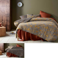 Thumbnail for Accessorize Clove Washed Cotton Printed Reversible Comforter Set King