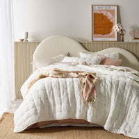 Thumbnail for Vintage Design Homewares 3 Piece Hugo Cotton Gauze Quilted Comforter Set White King