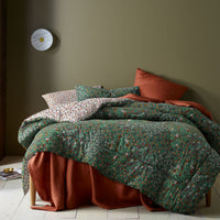 Thumbnail for Accessorize Lisa Green Washed Cotton Printed 3 Piece Comforter Set King