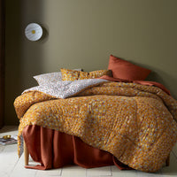 Thumbnail for Accessorize Lisa Ochre Washed Cotton Printed 3 Piece Comforter Set Queen