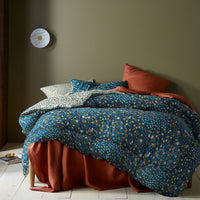 Thumbnail for Accessorize Lisa Teal Washed Cotton Printed 3 Piece Comforter Set King