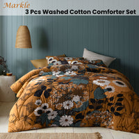 Thumbnail for Accessorize Markle Washed Cotton Printed 3 Piece Comforter Set King