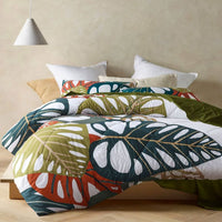 Thumbnail for Accessorize 3 Piece Monstera Digital Printed Comforter Set Queen