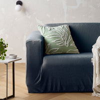 Thumbnail for Accessorize Asher Dark Blue Stretch Sofa Cover with Square Arms 3 Seater