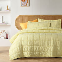 Thumbnail for Vintage Design Homewares Butter French Linen Coverlet Set Queen