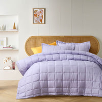 Thumbnail for Vintage Design Homewares Lilac French Linen Coverlet Set King