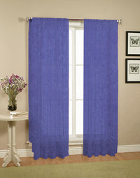 Thumbnail for Pair of Crushed Sheer Curtains Blue