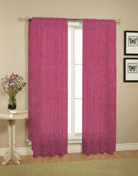 Thumbnail for Pair of Crushed Sheer Curtains Burgundy