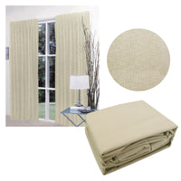 Thumbnail for Home Innovations Pair of Faux Linen Blockout Pinch Pleat Curtains Linen to Fit 180 x 221cm