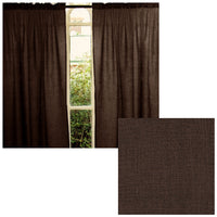 Thumbnail for Pair of Polyester Cotton Rod Pocket Unlined Curtains 110 x 213 cm each Chocolate Dots