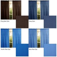 Thumbnail for Pair of Polyester Cotton Rod Pocket Unlined Curtains 110 x 213 cm each Chocolate Dots