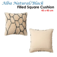 Thumbnail for Accessorize Alba Natural Black Filled Square Cushion
