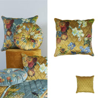 Thumbnail for Bedding House Van Gogh Carre Fleuri Gold Square Filled Cushion 50cm x 50cm