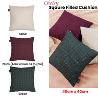 Thumbnail for Bedding House Chelsy Green Square Filled Cushion 40cm x 40cm