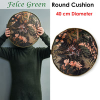 Thumbnail for Bedding House Felce Green Filled Round Cushion