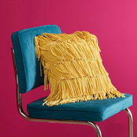 Thumbnail for Bedding House Flapper Ochre Filled Square Cushion