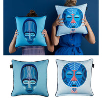 Thumbnail for Bedding House Mascarade Blue Filled Square Cushion