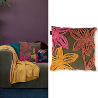 Thumbnail for Bedding House Posy Olive Green Filled Square Cushion
