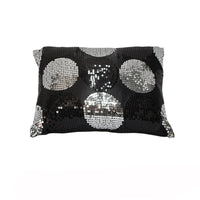 Thumbnail for Sequined Black Silver Breakfast Filled Cushion