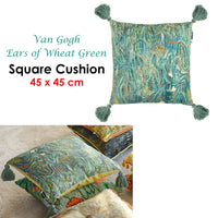 Thumbnail for Bedding House Van Gogh Ears of Wheat Green Filled Square Cushion