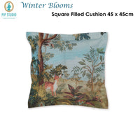 Thumbnail for PIP Studio Winter Blooms Multi Cotton Cover Square Cushion
