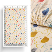Thumbnail for Little Gem Elephant Cotton Cot Fitted Sheet