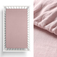 Thumbnail for Little Gem 1 Pc Pale Mauve Hemp Cot Fitted Sheet